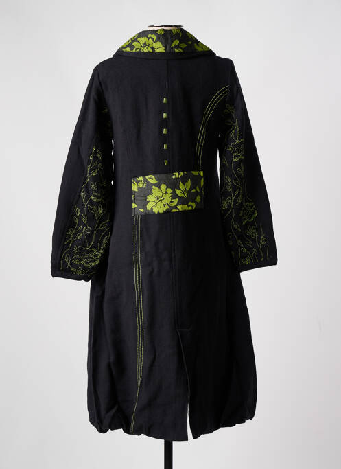 Palton lung croială cambrată fără glugă negru NID D'ABEILLE femme