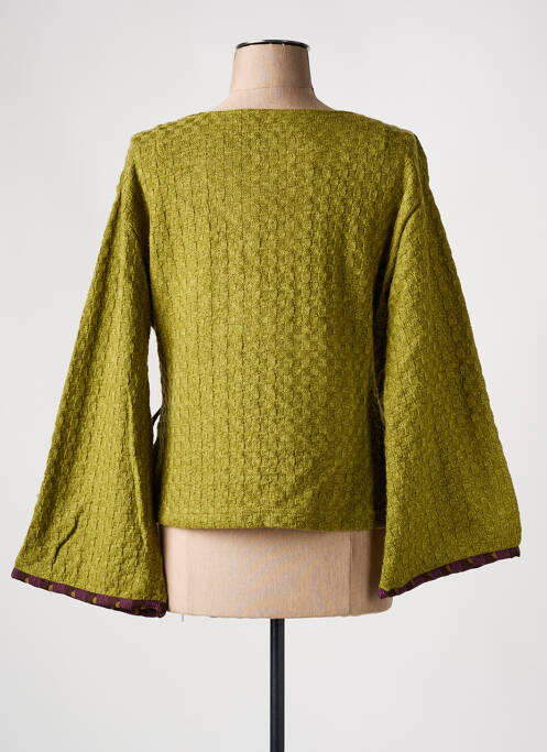 Cardigan petrecut verde NID D'ABEILLE femeie