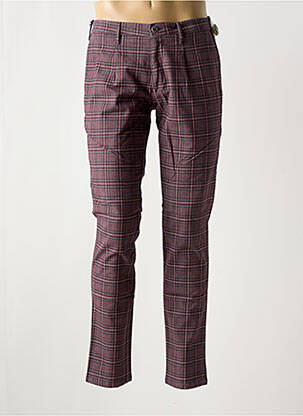 Pantalon chino închidere cu fermoar sub clapetă cu nasturi talie înaltă violet MMX femeie