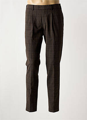 Pantalon chino imprimeu imprimeu prinț de wales talie înaltă maro MMX bărbat