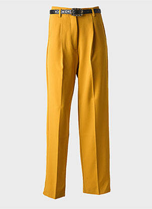 Pantalon chino închidere cu fermoar sub clapetă cu cârlig talie înaltă galben LIU JO femeie