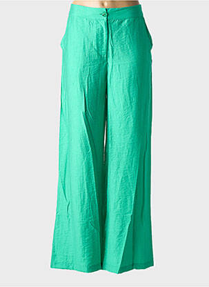 Pantalon larg închidere cu fermoar sub clapetă cu nasturi mărime normală verde POM AMSTERDAM femeie