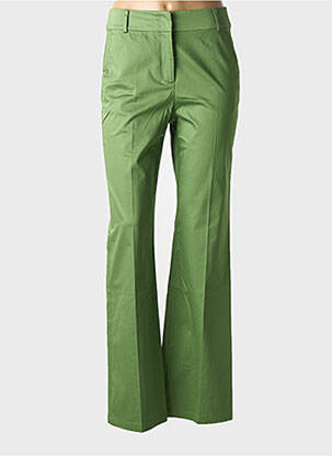 Pantalon drept țesătură poplin talie înaltă verde PENNYBLACK femeie