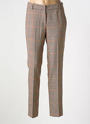 Pantalon chino talie cu cleme mărime normală maro GARDEUR femme