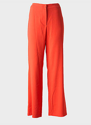 Pantalon drept talie elastică portocaliu SIGNE NATURE femeie