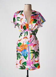 Rochie midi imprimeu fantezie mâneci scurte roz JOEY NEW YORK femme