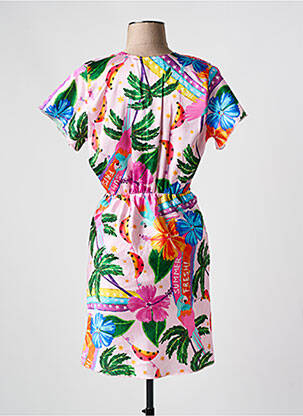 Rochie midi imprimeu fantezie mâneci scurte roz JOEY NEW YORK femeie