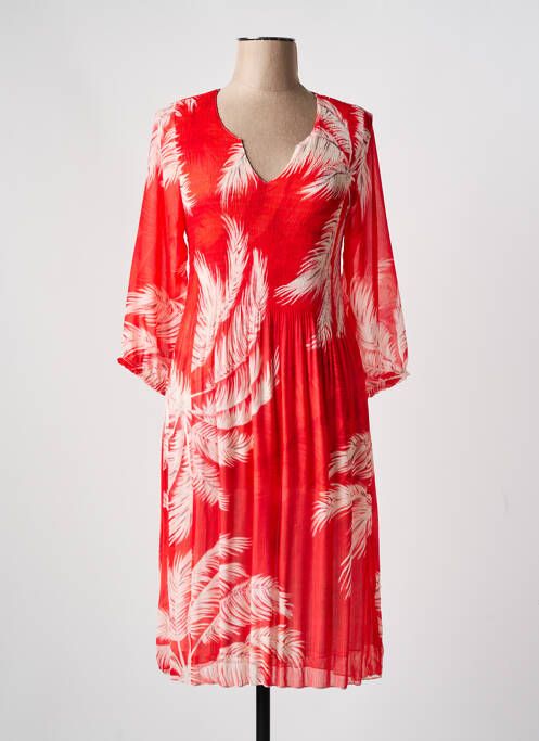 Rochie midi portocaliu HALOGENE femeie