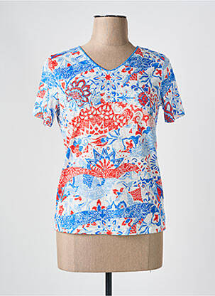 Tricou guler în v mâneci scurte albastru JULIE GUERLANDE femeie