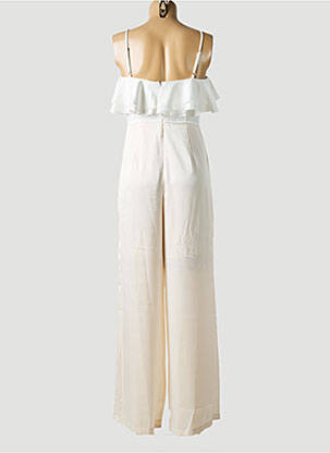 Salopetă-pantalon țesătură crep bretele subțiri bej ELLI WHITE femeie