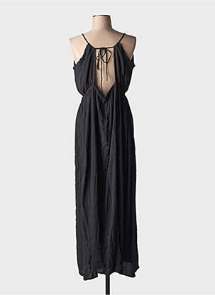 Rochie lungă țesătură crep bretele subțiri negru ICHI femeie