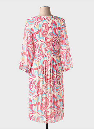 Rochie midi imprimeu floral mâneci 3/4 roșu HALOGENE femeie