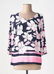 Bluză imprimeu floral mâneci 3/4 albastru FRANK WALDER femme