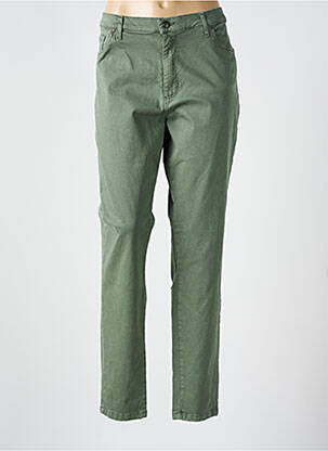 Pantalon slim țesătură poplin mărime normală verde LCDN femeie
