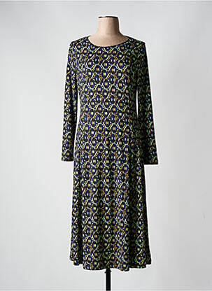 Rochie midi imprimeu fantezie mâneci lungi albastru SURKANA femeie