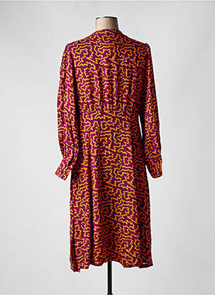 Rochie midi imprimeu fantezie mâneci lungi violet SURKANA femeie