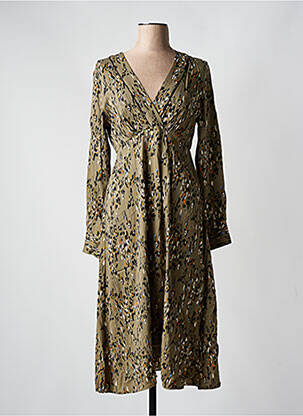 Rochie midi mâneci lungi mâneci lungi verde LOLA ESPELETA femeie