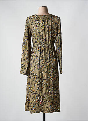 Rochie midi mâneci lungi mâneci lungi verde LOLA ESPELETA femeie