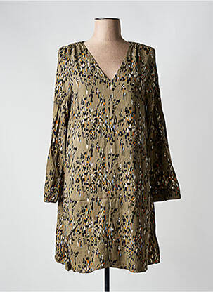 Rochie midi imprimeu fantezie mâneci lungi verde LOLA ESPELETA femeie