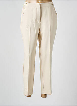 Pantalon slim buzunare bej JULIE GUERLANDE femeie