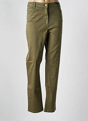 Pantalon slim țesătură poplin mărime normală verde JULIE GUERLANDE femeie