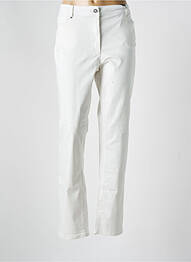 Pantalon slim țesătură poplin mărime normală alb 3616444752619 femme