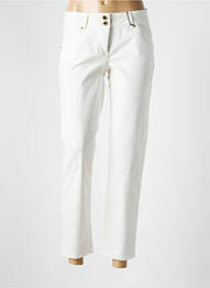 Pantalon 7/8 închidere cu fermoar sub clapetă cu nasturi alb BETTY BARCLAY femme