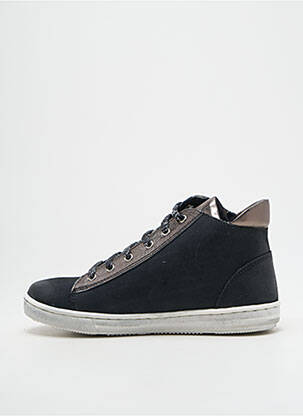 Ghete material neted vârf rotund negru KICKERS fată