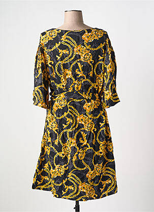 Rochie midi mâneci 3/4 mâneci 3/4 galben ADIA femeie