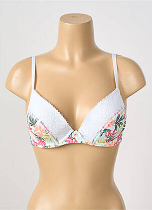 Sutien efect material satinat top sutien modelat alb STEFFY femeie