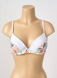 Sutien efect material satinat top sutien modelat alb STEFFY femme