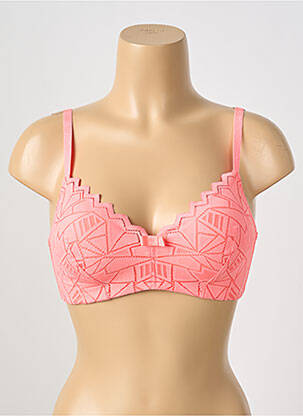 Sutien efect material satinat top sutien modelat roz ESCORT femeie