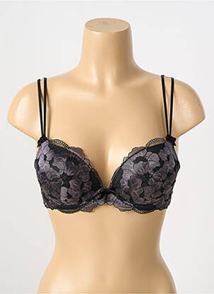 Sutien efect material satinat top sutien push-up negru VALEGE femeie