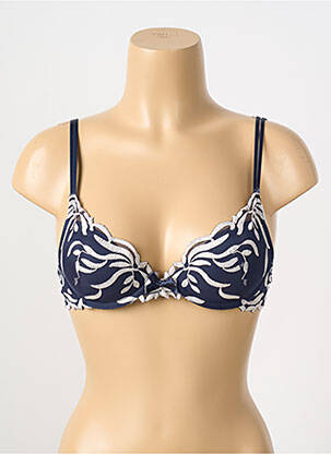 Sutien efect material satinat top sutien modelat albastru VALEGE femeie