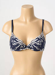 Sutien efect material satinat top sutien modelat albastru VALEGE femme