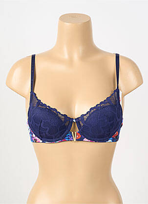 Sutien efect material satinat top sutien modelat albastru MORGAN femeie