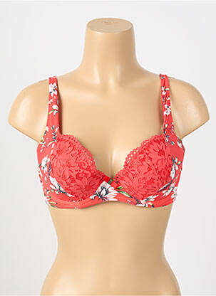 Sutien efect material satinat top sutien modelat roșu STEFFY femeie
