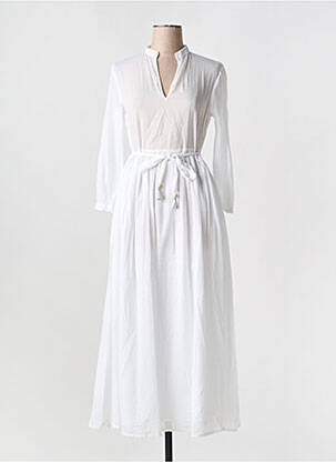 Rochie lungă mâneci lungi mâneci lungi alb NIU femeie