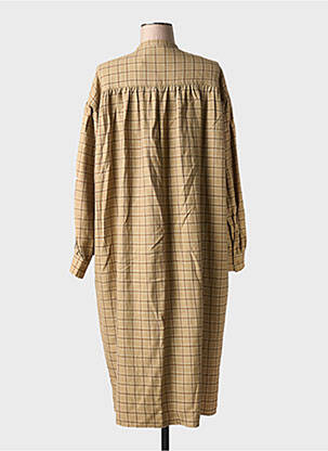 Rochie lungă mâneci lungi mâneci lungi bej LAURENCE femeie
