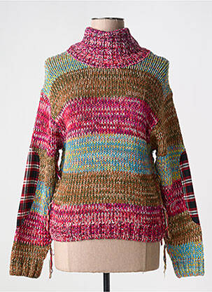 Pulover cu guler înalt roz SEMICOUTURE femeie