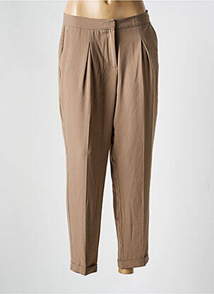 Pantalon 7/8 închidere cu fermoar sub clapetă cu cârlig talie joasă maro SILVIAN HEACH femeie