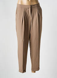 Pantalon 7/8 închidere cu fermoar sub clapetă cu cârlig talie joasă maro SILVIAN HEACH femme