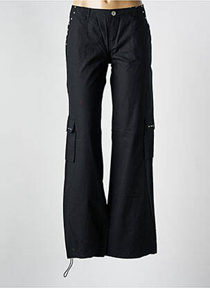 Pantalon drept țesătură poplin mărime normală negru MYSTIC femeie