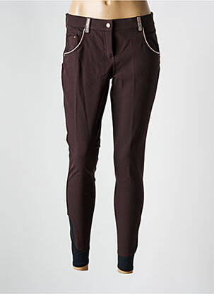 Pantalon slim țesătură poplin mărime normală maro BR femeie