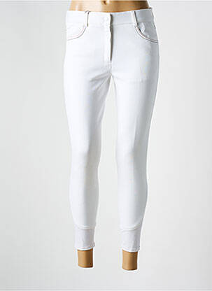 Pantalon 7/8 elasticitate mărime normală alb PERFORMANCE femeie