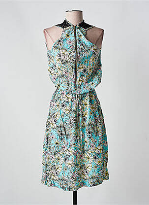 Rochie midi imprimeu floral fără mâneci albastru ROMATIC femeie