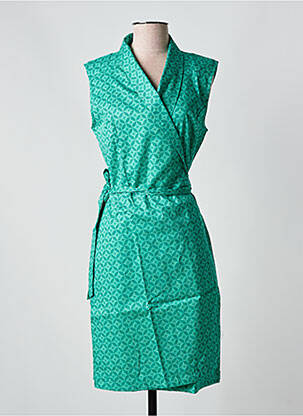 Rochie midi imprimeu fantezie mâneci scurte verde LA FIANCEE DU MEKONG femeie