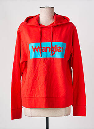 Hanorac cu glugă serigrafie flockată mâneci lungi roșu WRANGLER femeie