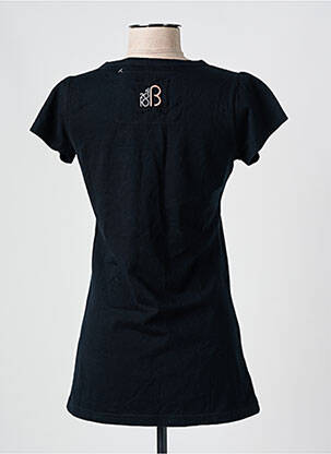 Tricou serigrafie flockată mâneci scurte negru 42010B femeie