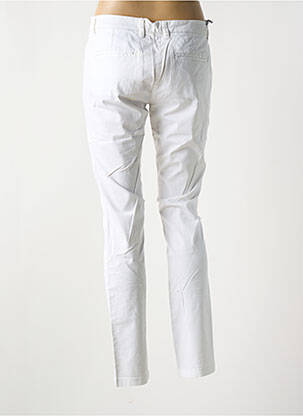 Pantalon slim țesătură poplin mărime normală alb TREZ femeie